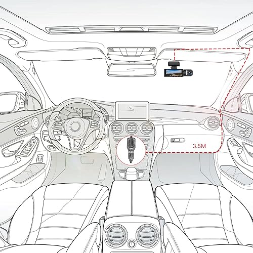 Miniatura 9 de CAMECHO Cámara de tablero dual 1080P frontal e interior para automóvil, cámara de tablero de 2 canales, pantalla IPS de 3.16 pulgadas, visión