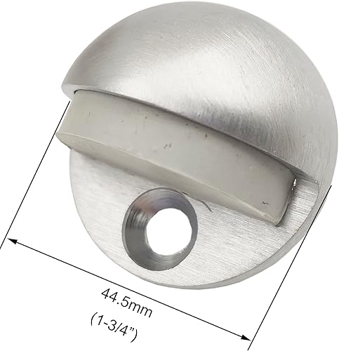 Miniatura 4 de HARDWOOD HSC204-US26D - Tope de techo de latón macizo de perfil bajo, 1.9in de diámetro x 0,14 pulgadas de altura con parachoques de goma, cromo