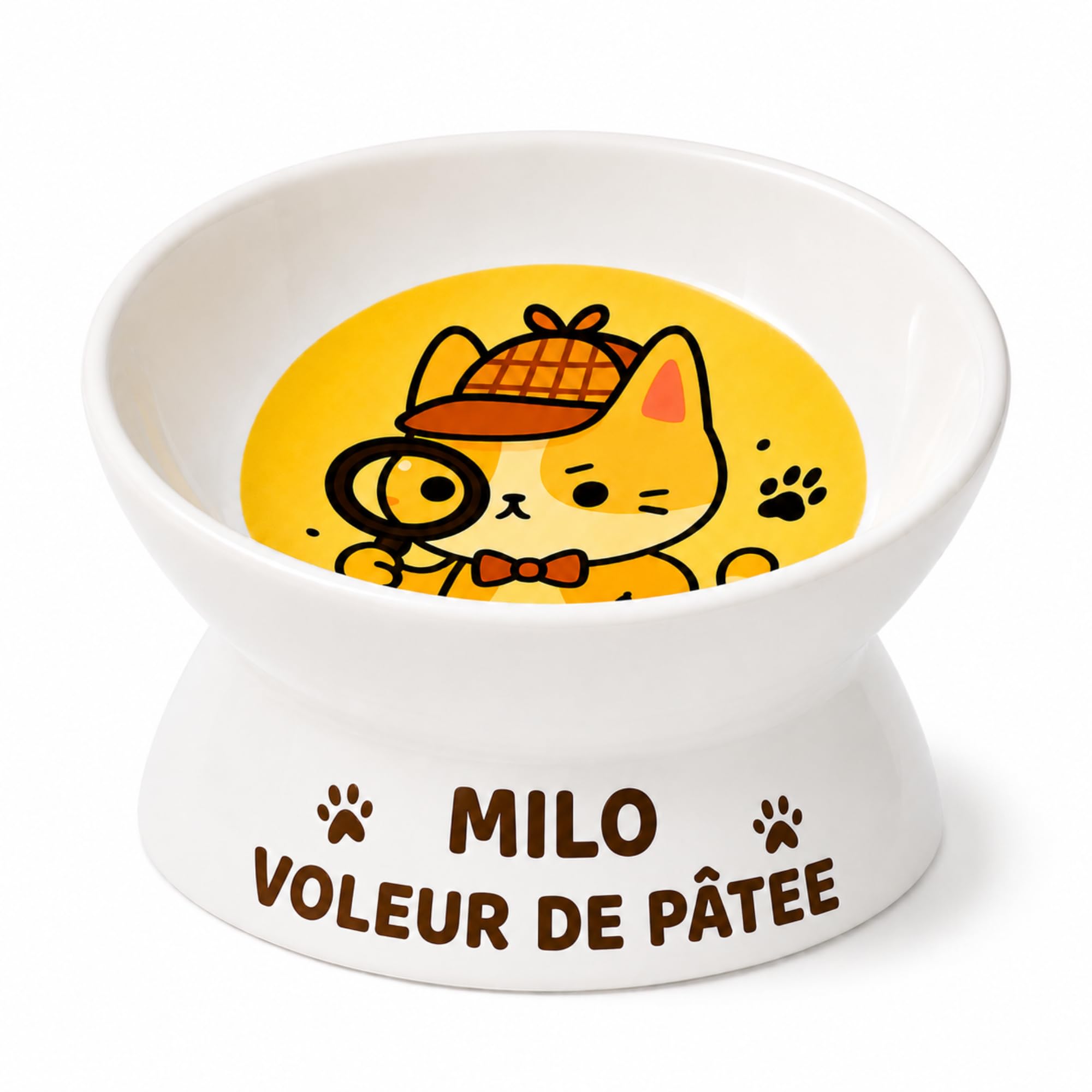 Gamelle chat personnalisée céramique surélevée cadeau idéal pour chat