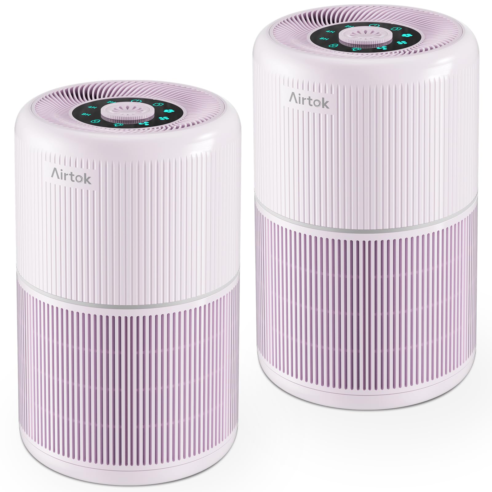 2 Pack Air Purifier for Home Bedroom with H13 True HEPA Filter for Smoke, Smokers, Dust, Odors, Pollen, Pet Dander | Quiet 99.9% Removal to 0.1 Microns | Purple Available for California