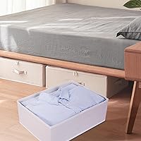 Vista 48 de JAKAGO Fabric Storage Bins set of 4 Rectangle Storage Baskets with Handle Foldable Closet Organizer for Clothes Towel bedding Books Collapsible