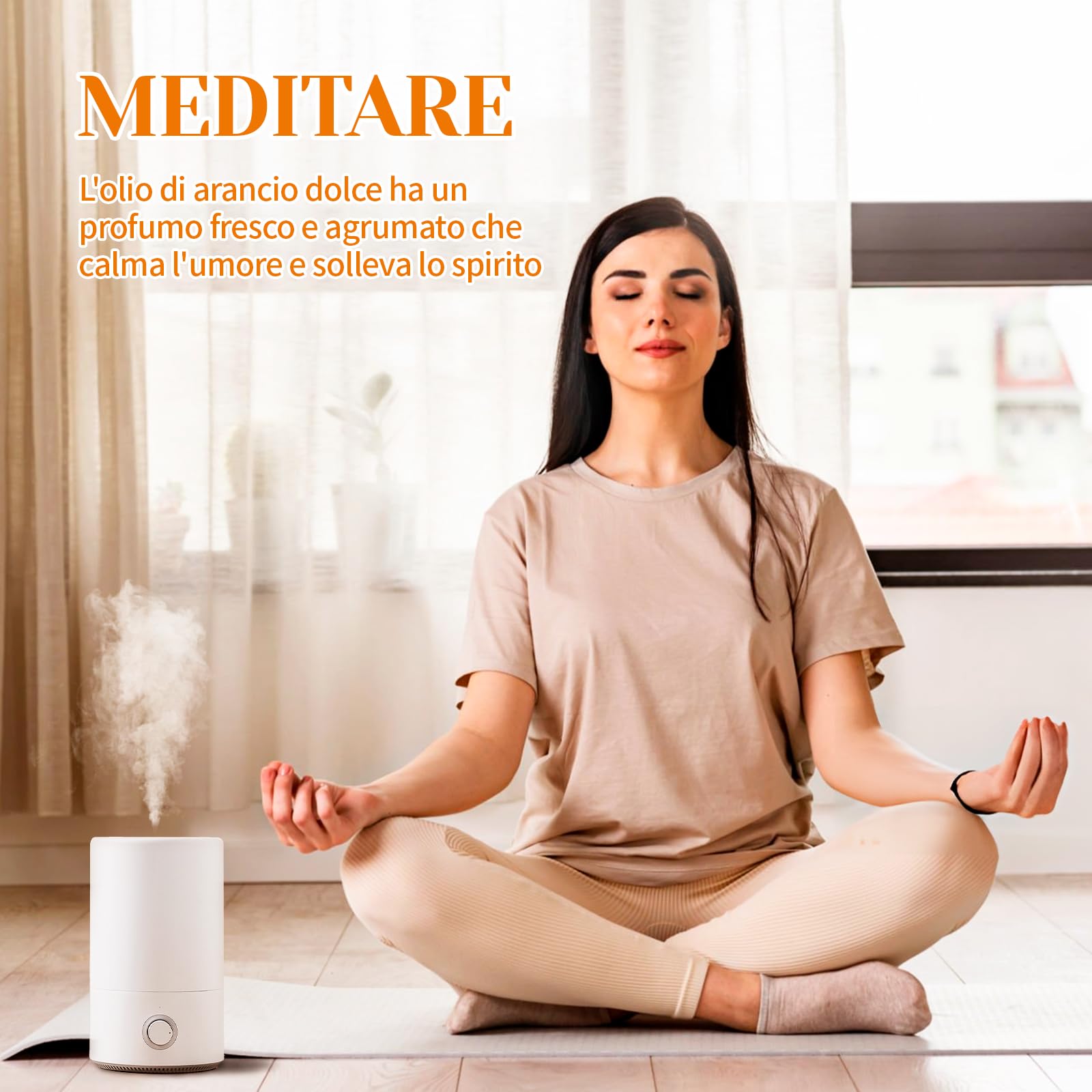 EVOKE OCCU Olio Essenziale Arancia Dolce 118ml, per Diffusore, Aromaterapia, Massaggio, Relax, Pulizia e Cura Della Pelle