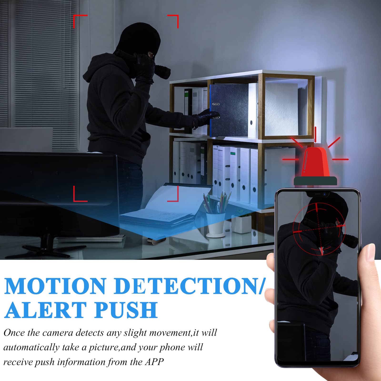 Mini Telecamera Spia WiFi 5G,Videocamera Sorveglianza Interno Sveglia | 1080P Spy Cam Senza Fili , 150 ° Microcamera Spia Telecamera Visione Notturna, Rilevamento del Movimento