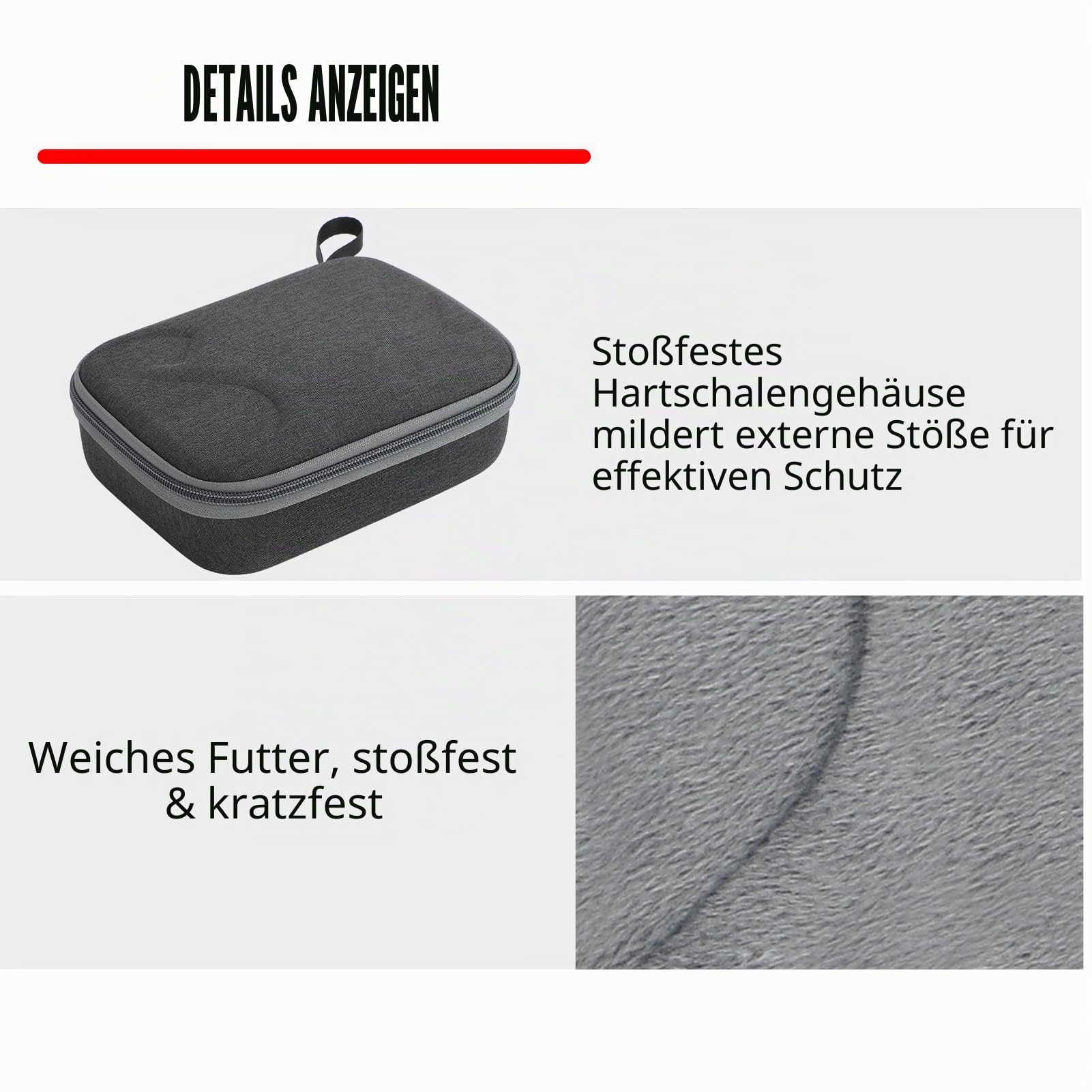 FPV Tasche Controller 2/3 Hülle für DJI Avata FPV Brille 2 Brille V2 3 Fernbedienung Reisetasche Zubehör Harte Schutzhülle Tragetasche mit Karabiner, Schwarz, Tragetasche