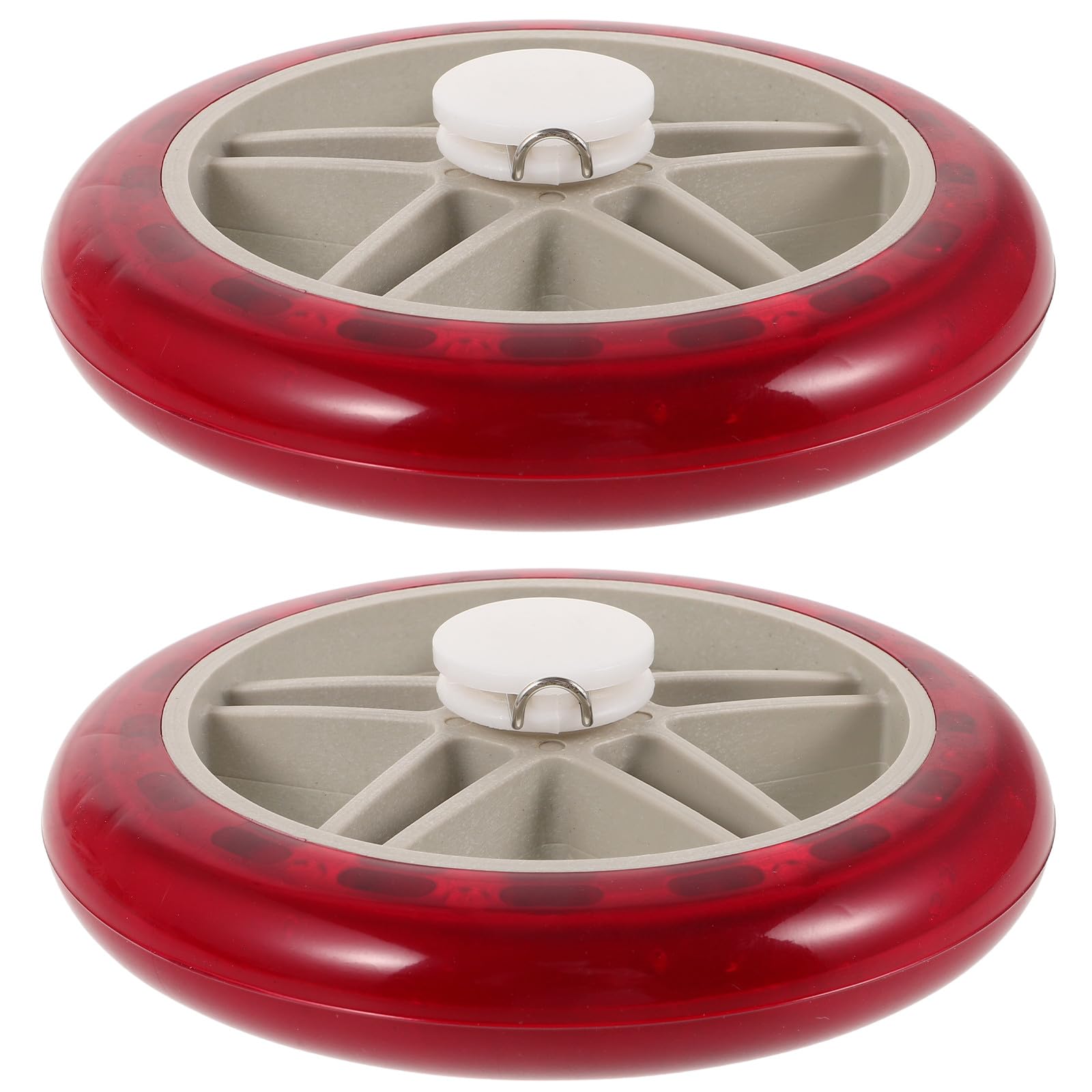 Roues de chariot à roulettes de courses en plastique pu accessoire rouge - 8
