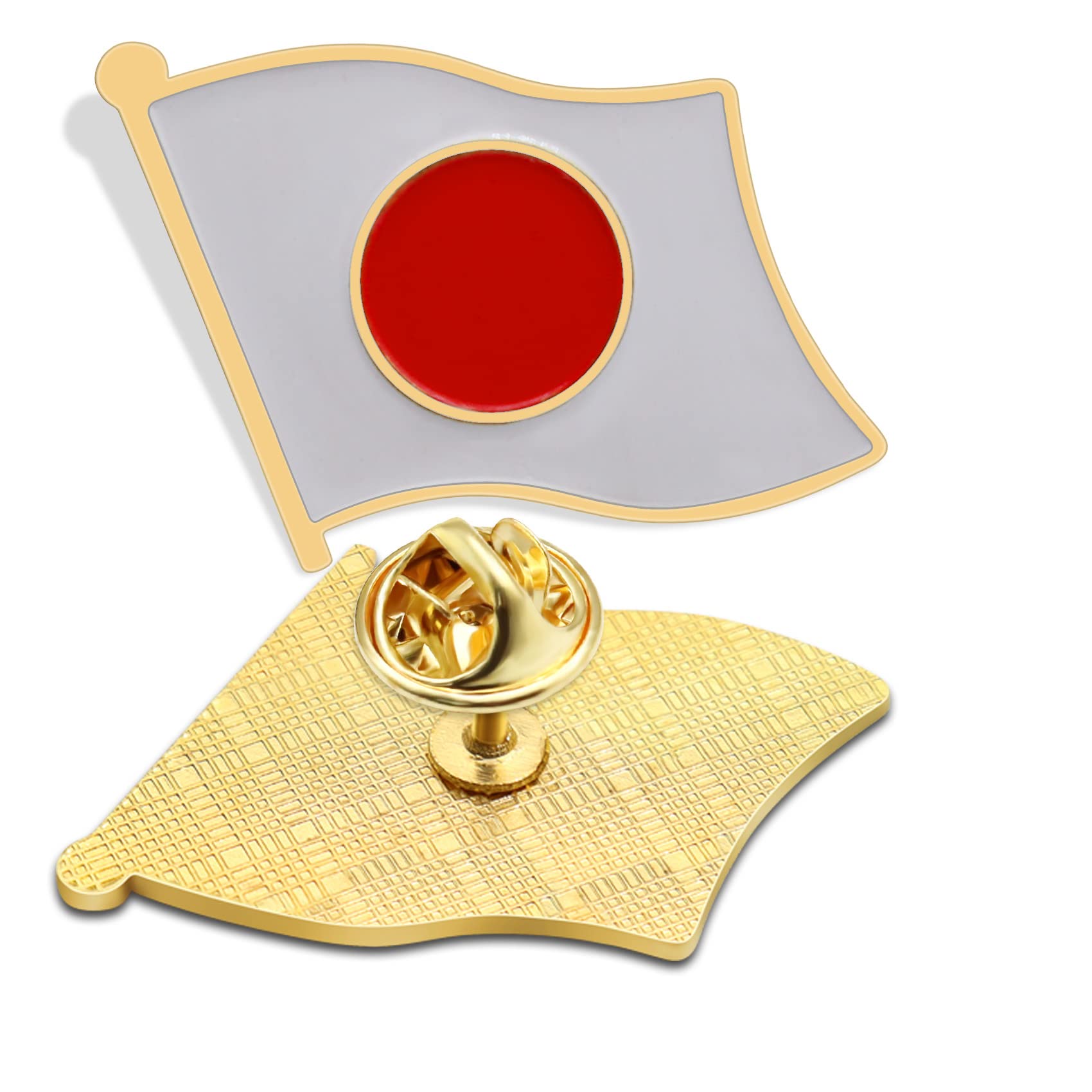 2/12/50/100Pcs Japan Flag Lapel Pins Bulk Enamel Souvenir- Metal Japanese Brooch Badge for Men Women Clothes Bags Hats