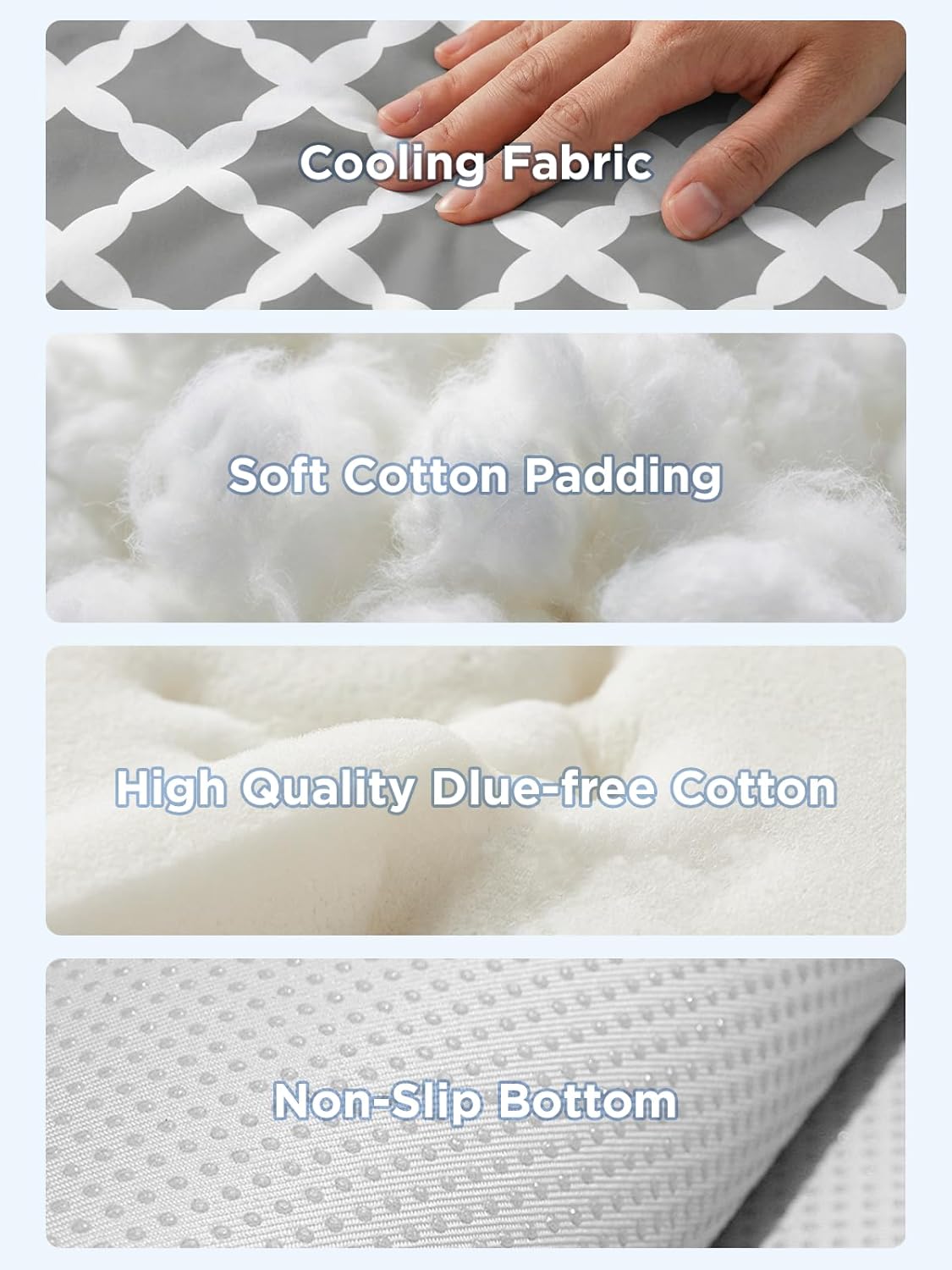 Dog Cooling Mat for Dogs & Cats, Soft Breathable Cooling Pad for Dog Bed, 23"x18" Self Cooling Crate Mat for Dogs, No Gel Washable Non-Slip Pet Cooling Mat Indoor Outdoor, Gray