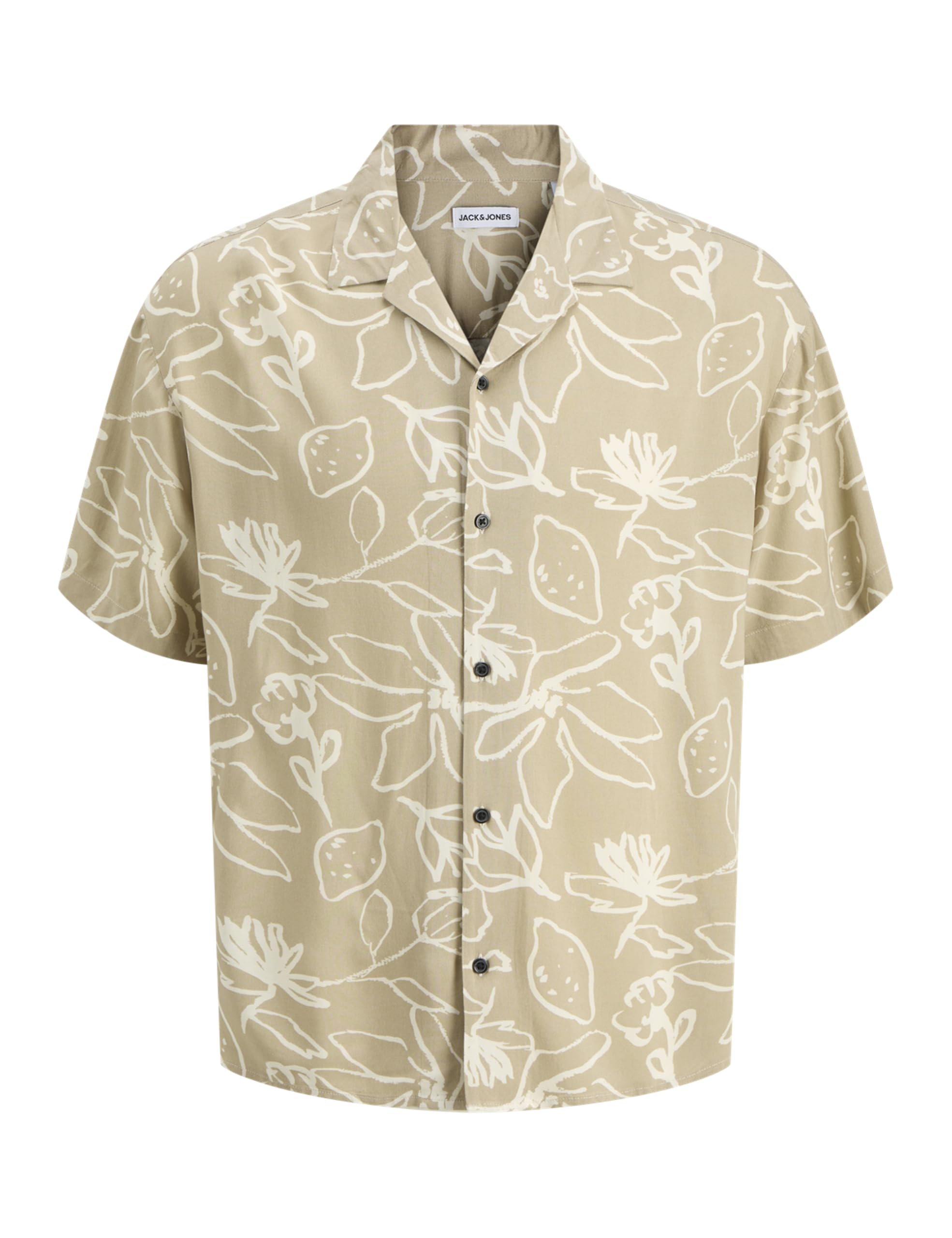 JACK & JONES Men's Jjrox AOP Resort Shirt Ss, Crockery, S