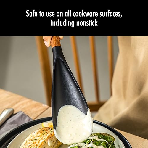 Miniatura 3 de STAUB Cuchara de espátula multifunción, ideal tanto para cocinar como para servir, silicona negra mate duradera sin BPA y cucharón de sopa, perfecto
