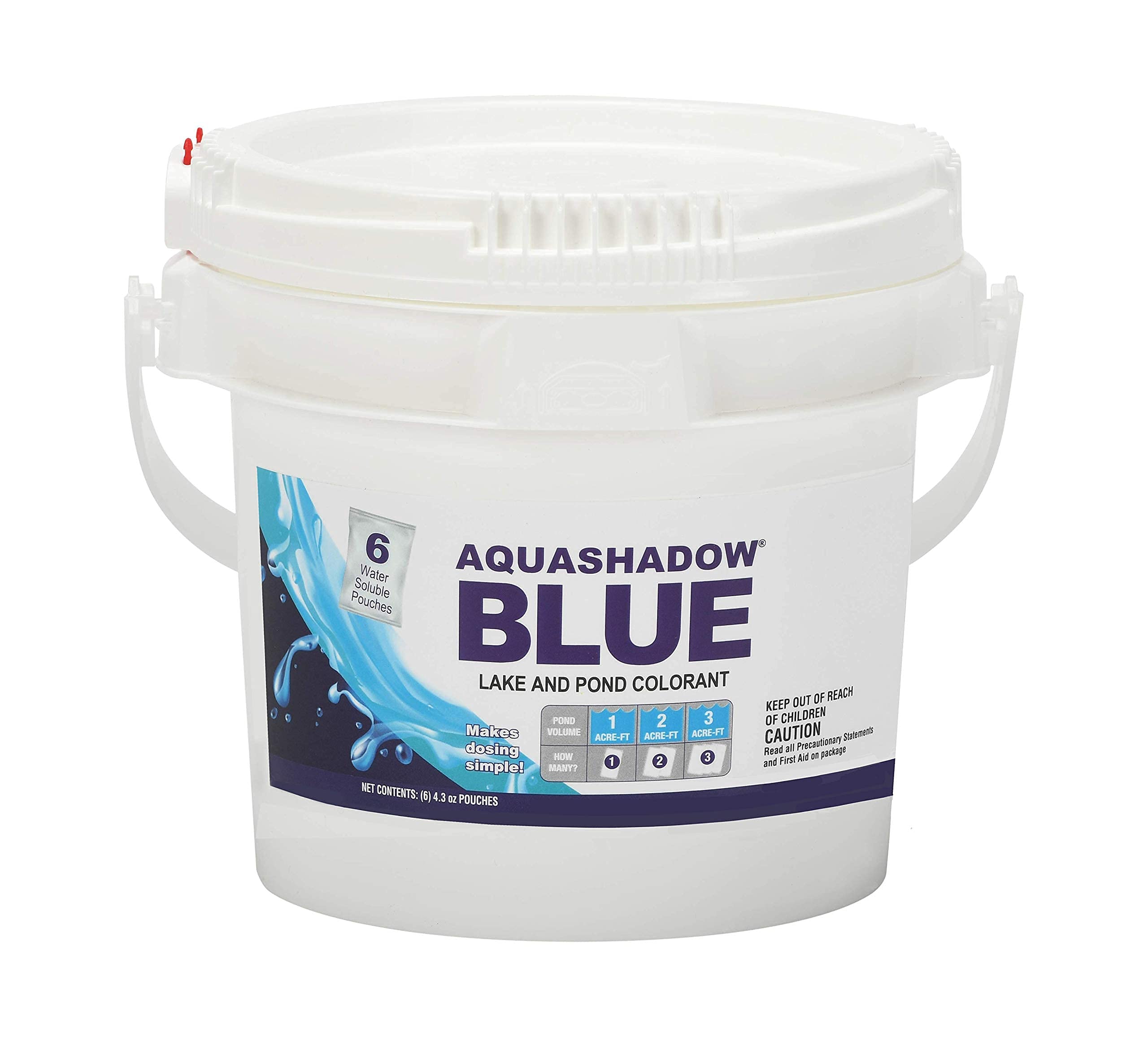 Applied BiochemistsAquashadow Blue Dye Water Soluble Packet (6 Pack)| Easy Use, Fast, Natural Blue Pond Dye | Fish and Eco-Friendly | UV Protection