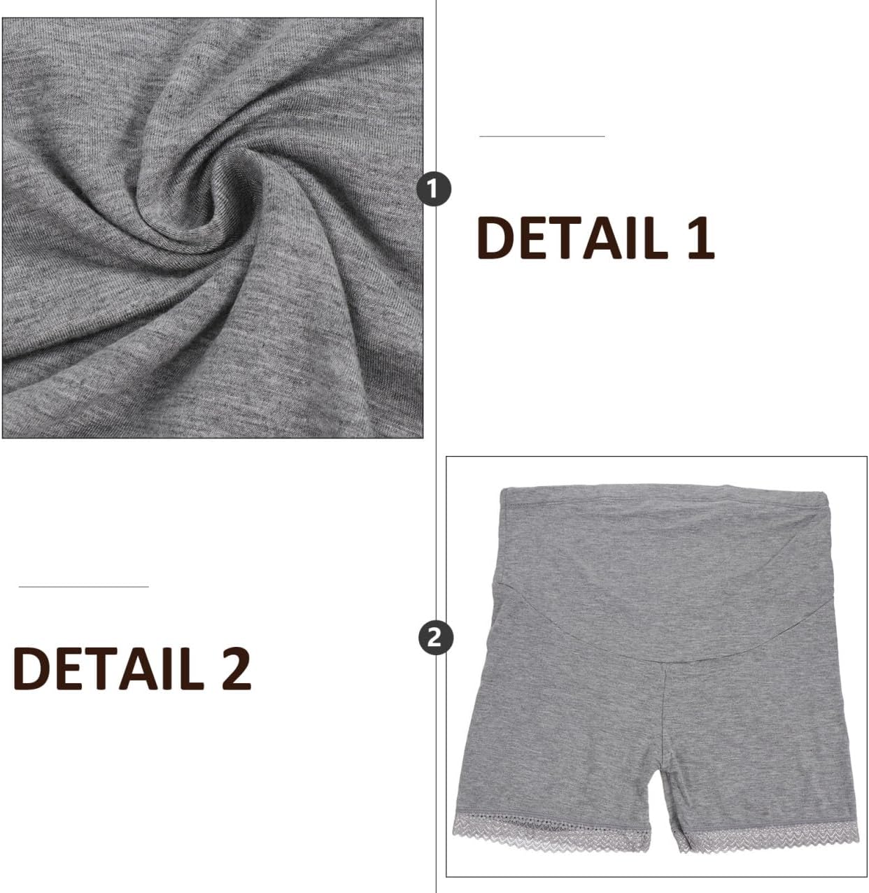 2pcs Pregnancy Pants Cotton Women Underwear Maternity Pants Elastic Waist Non-slip High-waist Briefs Grey