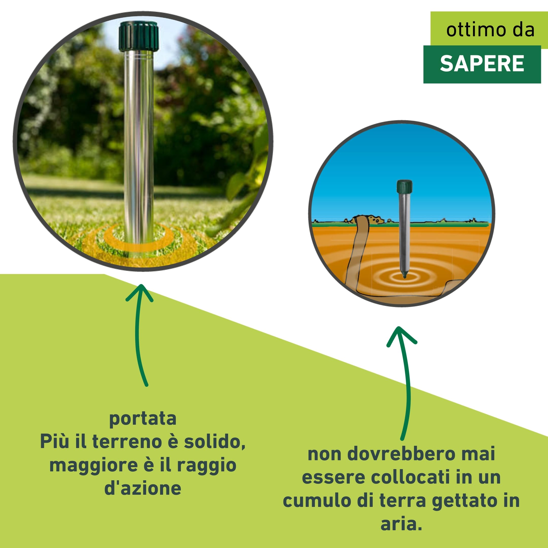 Windhager espulsore di vole PREMIUM, Repellente della mole, repellente della talpa, difesa della talpa, superficie efficace ca. 900 m², 02135