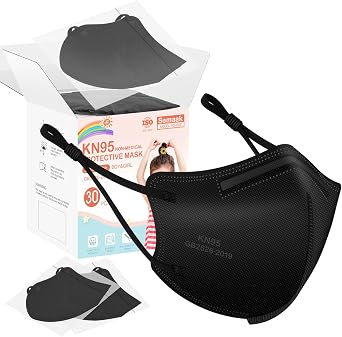 Kids KN95 Adjustable Masks 30 Pack, Individually Wrapped Disposable Masks with Adjustable Ear Loops