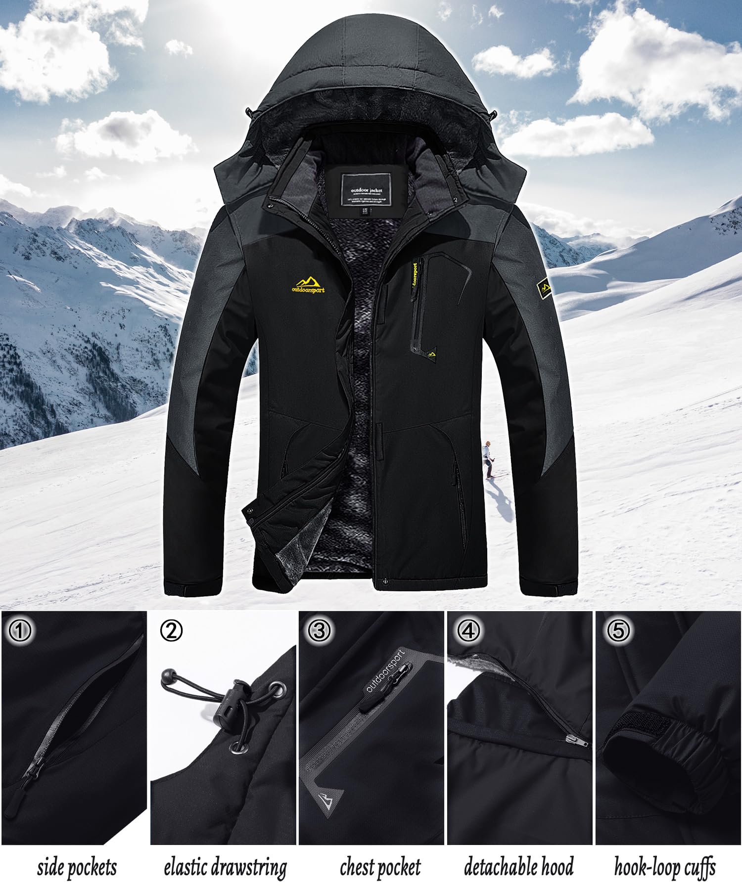 TACVASEN Donna Giacca di Transizione Calda Jacket Invernale Foderata Trekking Sci con Cerniera Impermeabile