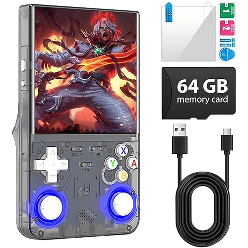 2025 New Upgrade R36ULTRA Retro Handheld Game Console with 64G Built-in 21000+ Classic Games,Portable Hand Held Open Source Linux System 4.0-in 4k HD IPS Screen Video Player (Black)