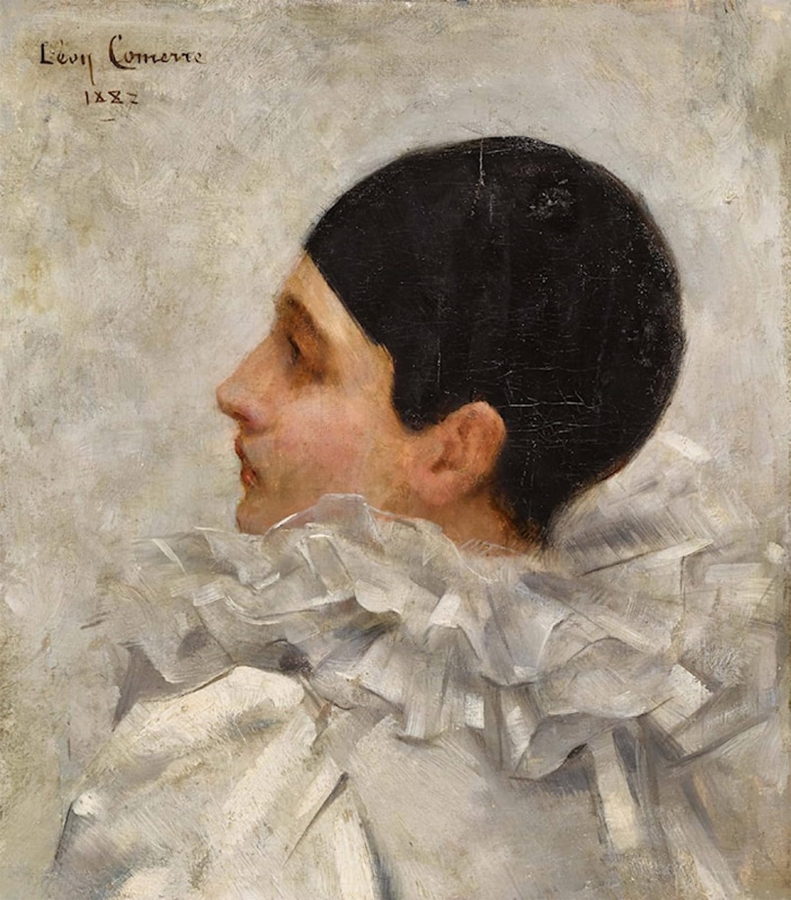 ARTXLXXBN Famous Painting Canvas Artwork Graffiti Print Pierrot by Lêon Francois Comerre Portrait Canvas Image for Home Decor 60x90cm
