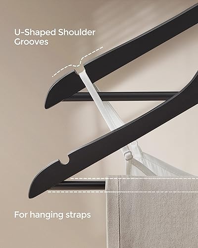 Miniatura 7 de Songmics - Ganchos 100% madera 20 unidades, ganchos de madera maciza seleccionada con acabado liso