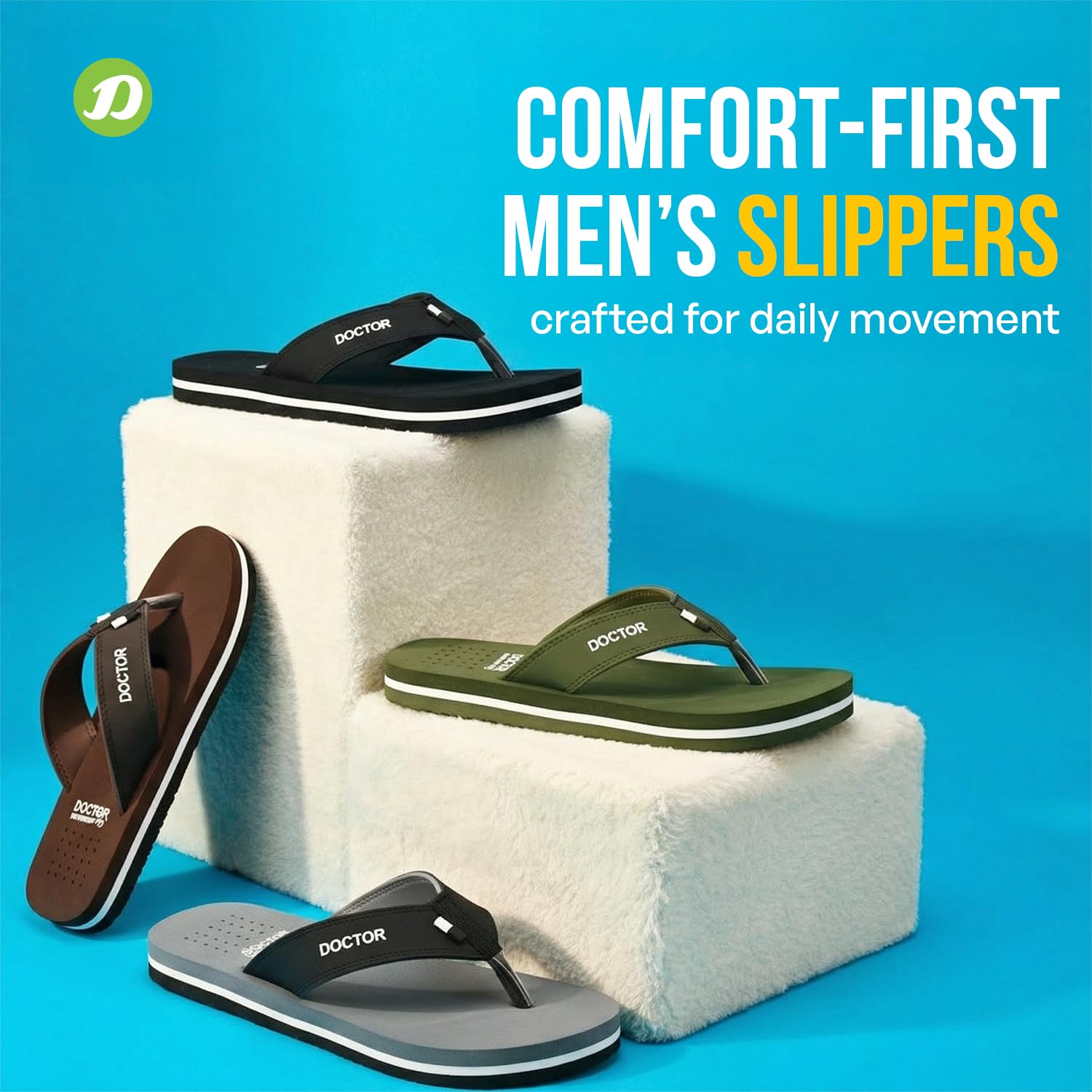 DOCTOR EXTRA SOFT Slipper Care Orthopaedic and Diabetic Comfort Doctor Slipper, Dr. Slipper, Flip-Flop, Slides and House Slipper for Men's D-24-Grey-9 UK 4