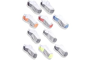 Fruit of the Loom Boys' Ultimate Comfort No Show Socks (10 Pack)