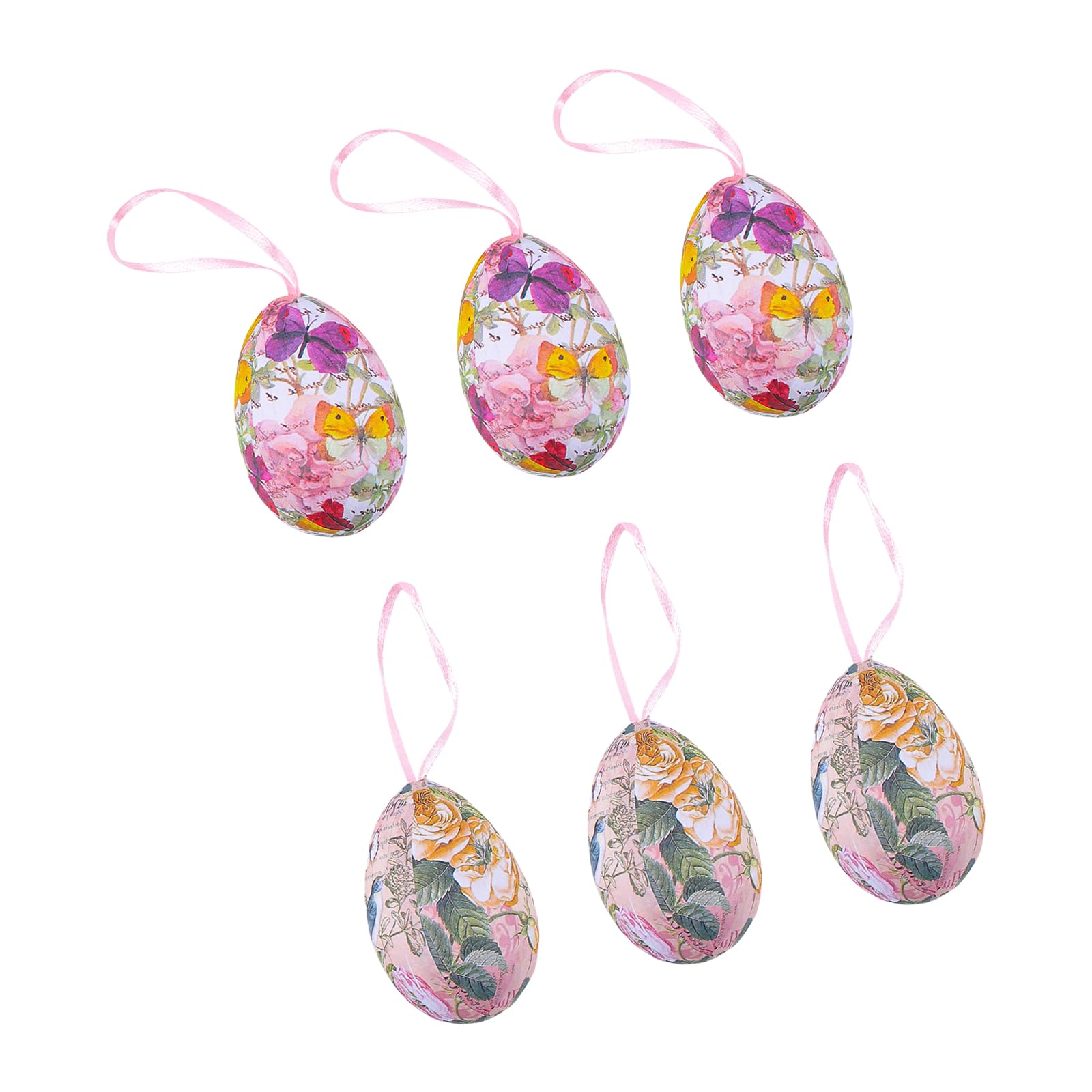 Elnwnnkc Of 6 Colorful Painting Foam Eggs Decorations Easters Hanging Pendant Stylish Ornament for Parties and Celebration Colorful Easters Ornament