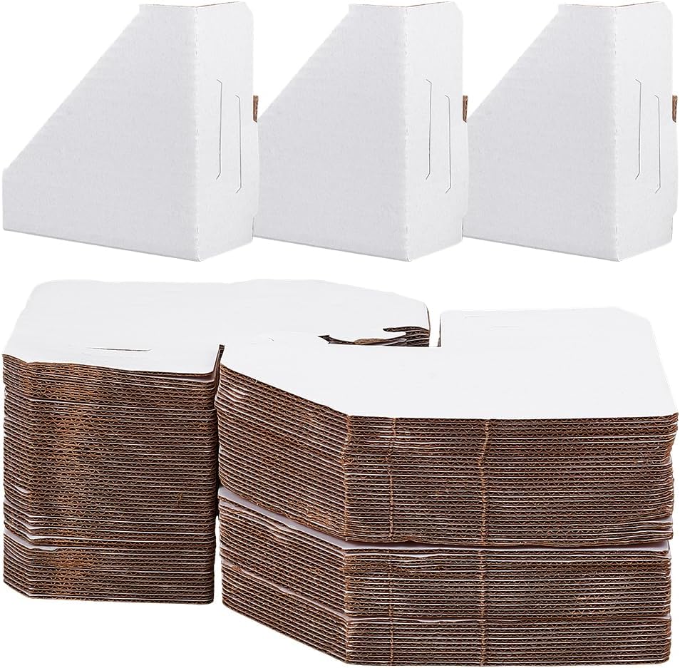 BENECREAT 100 Pack Adjustable Cardboard Corner Protectors, White Kraft Paper Frame Protectors for Picture Frames Artwork Shipping