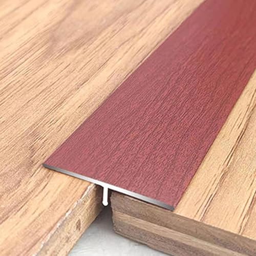 ZJMAMA Tira de transición para pisos, moldura en T, pisos de vinilolaminado desigual, flauta reductora con grano de madera, ribete impermeable para