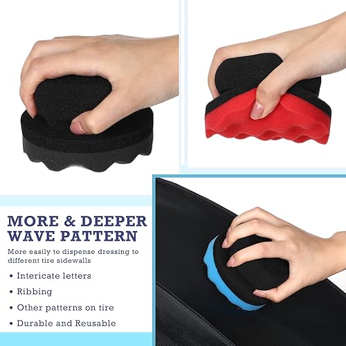 Miniatura 3 de 6 aplicadores de apósito de agarre hexagonal para neumáticos, aplicador de brillo de neumáticos, almohadilla de tocador, esponja de espuma para