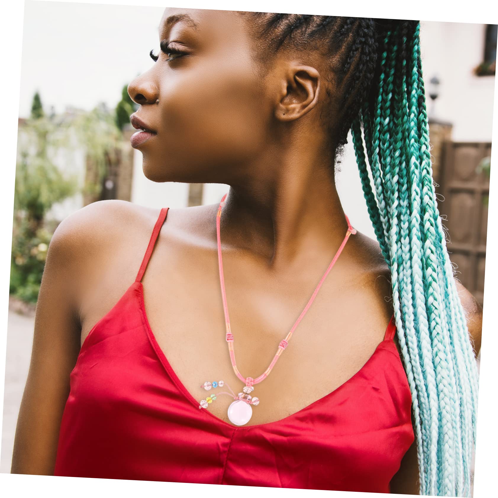 GALPADA 3pezzi Collana Diffusore Con Ciondolo e Corda Intrecciata Portatile e Leggera Contenitore Per Oli Essenziali Creazione Di Atmosfere Incantevoli Perfetta Per Ogni Occasione