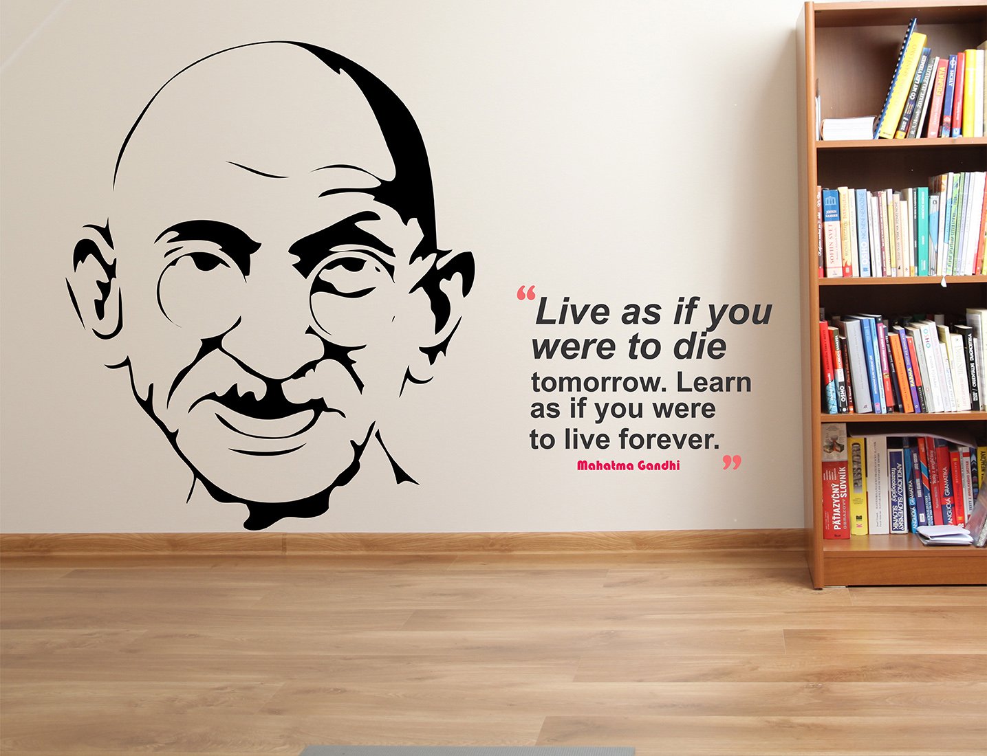 Buy Wallstick Mahatma Gandhi with Quotes wallstickers (Vinyl 80 cm x 60