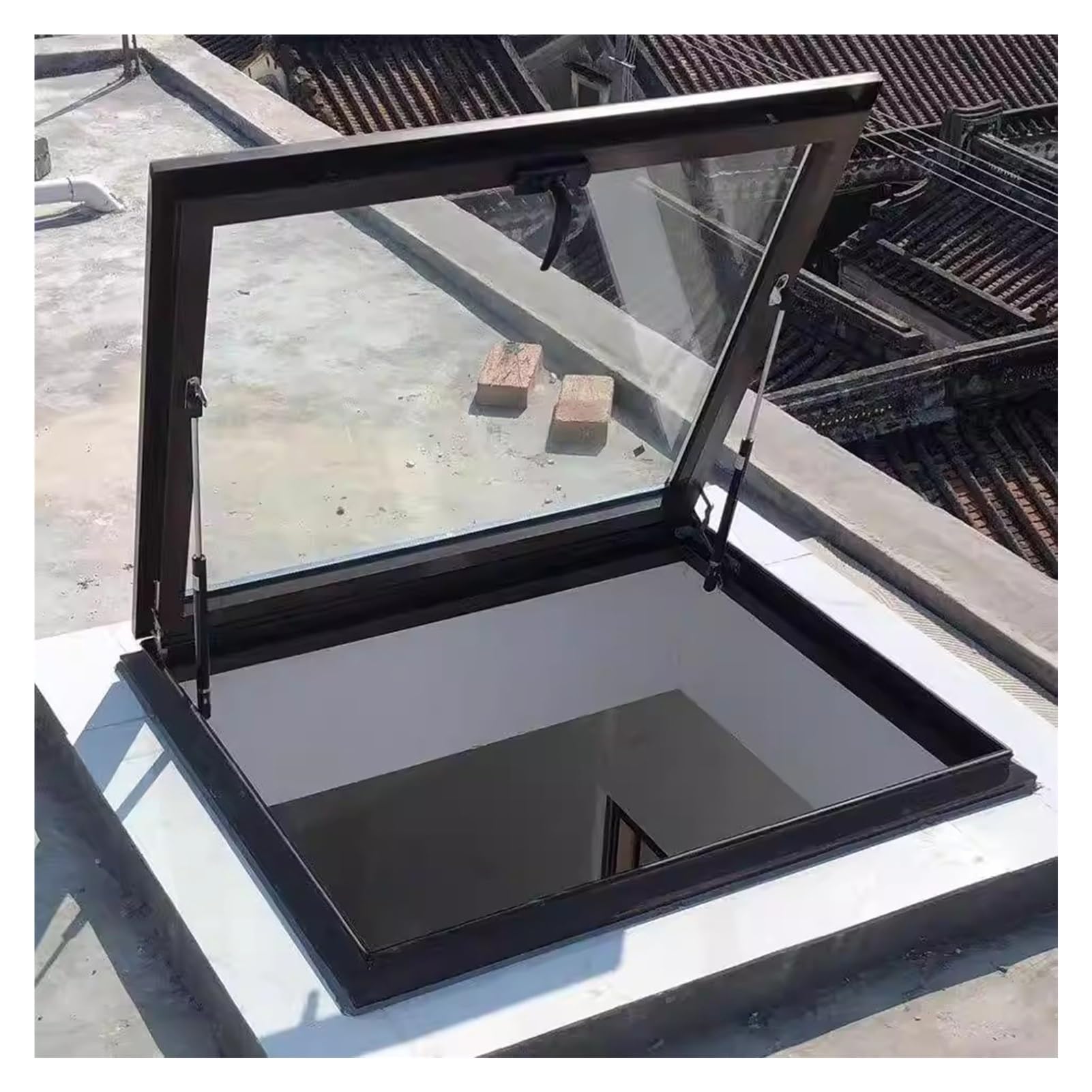 Okno świetlikowe 70 x 70 cm z hartowanym światłem słonecznym 5 mm, naturalne światło dzienne do solarium, poprawia oświetlenie domu i wydajność energetyczną