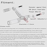 Vista 4 de CNC Universales Apoyapiés para Motocicleta Bicicleta EBike Pasajeros para Super73, Conjunto Trasero, Apoyapiés, Pedales con Rosca M8, para Coche
