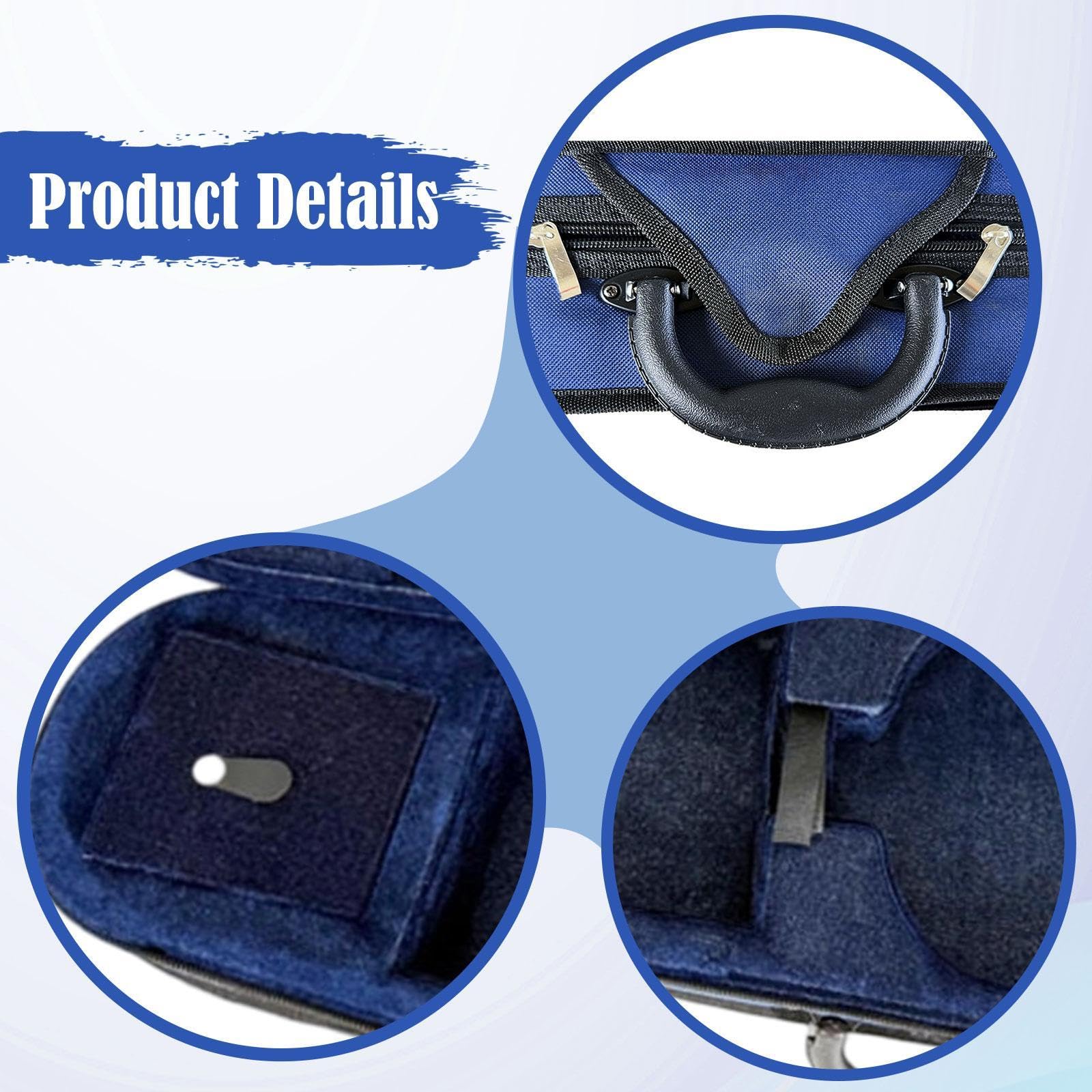Hartschalen Geigenrucksack mit Verstellbaren Gurten, Tragetasche Und Geschenkorganizer, Perfekt für Anfänger, Amateure Und Fortgeschrittene, Style B