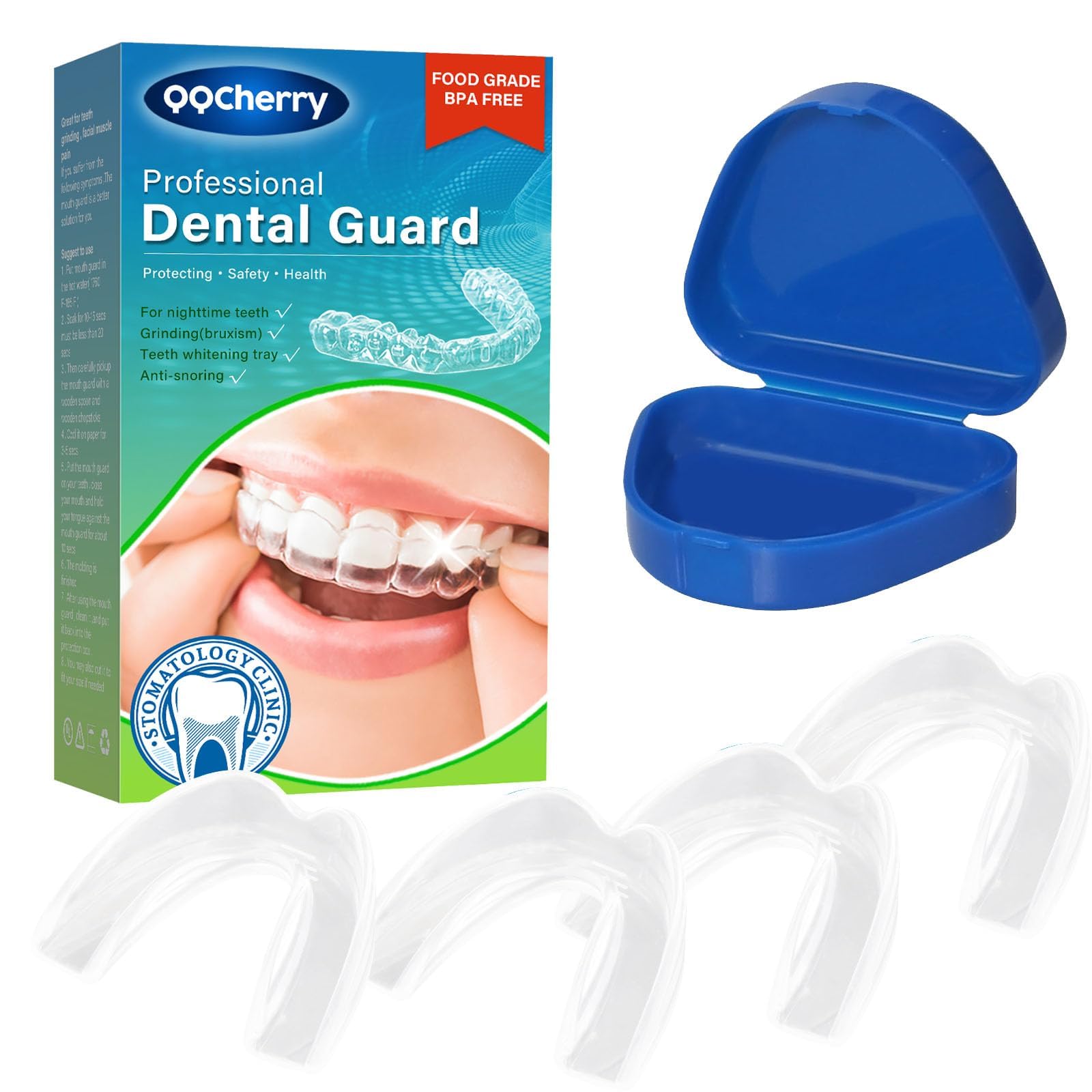 Mouth Guard for Clenching Teeth at Night, Professional Night Guards for Teeth Grinding with Hygiene Case(4Piece Set/2Sizes)-4