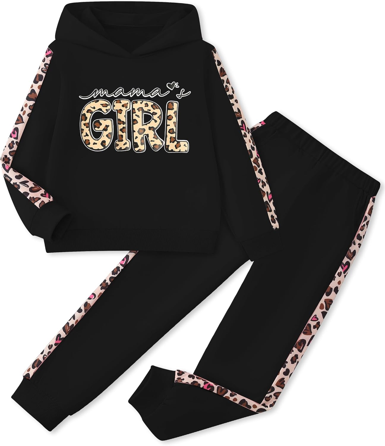 Toddler Girl Clothes Leopard Hoodie Pullover Sweatshirt Sweatpants with Pockets Longsleeve Fall Winter Girls Outfits