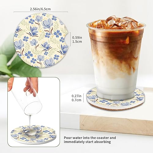 Miniatura 5 de COYEUX Posavasos absorbente para automóvil, paquete de 2, divertidos accesorios para automóvil, 2.56 pulgadas, bonitos posavasos para automóvil con