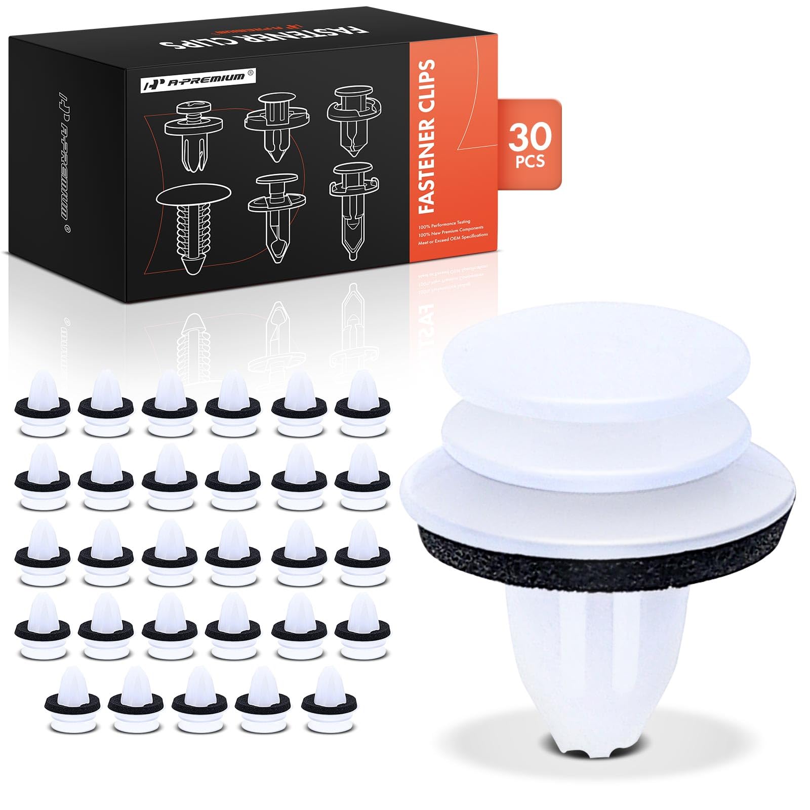 A-Premium 30 PCS Nylon Door Upper Pillar Trim Trunk Lining Car Retainer Fastener Push Pin Clips Compatible with Mercedes-Benz C250 C300 C350 C43 AMG