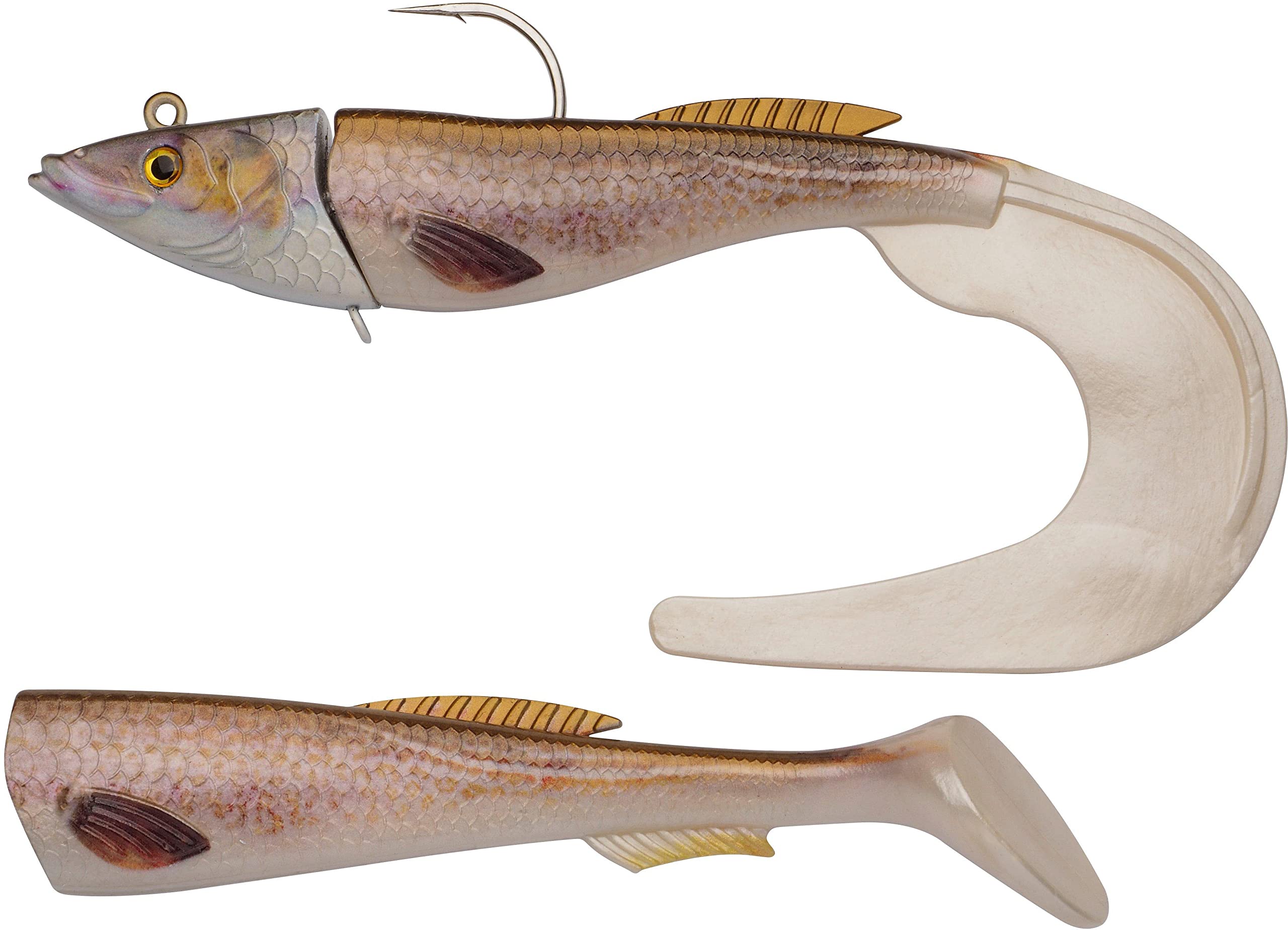 Berkley PowerBait Power Herring - Large Saltwater Soft Bait Fishing Lure for Big Cod, Halibut, Coalfish & Ling - Paddle Tail & Curl Tail Supplied