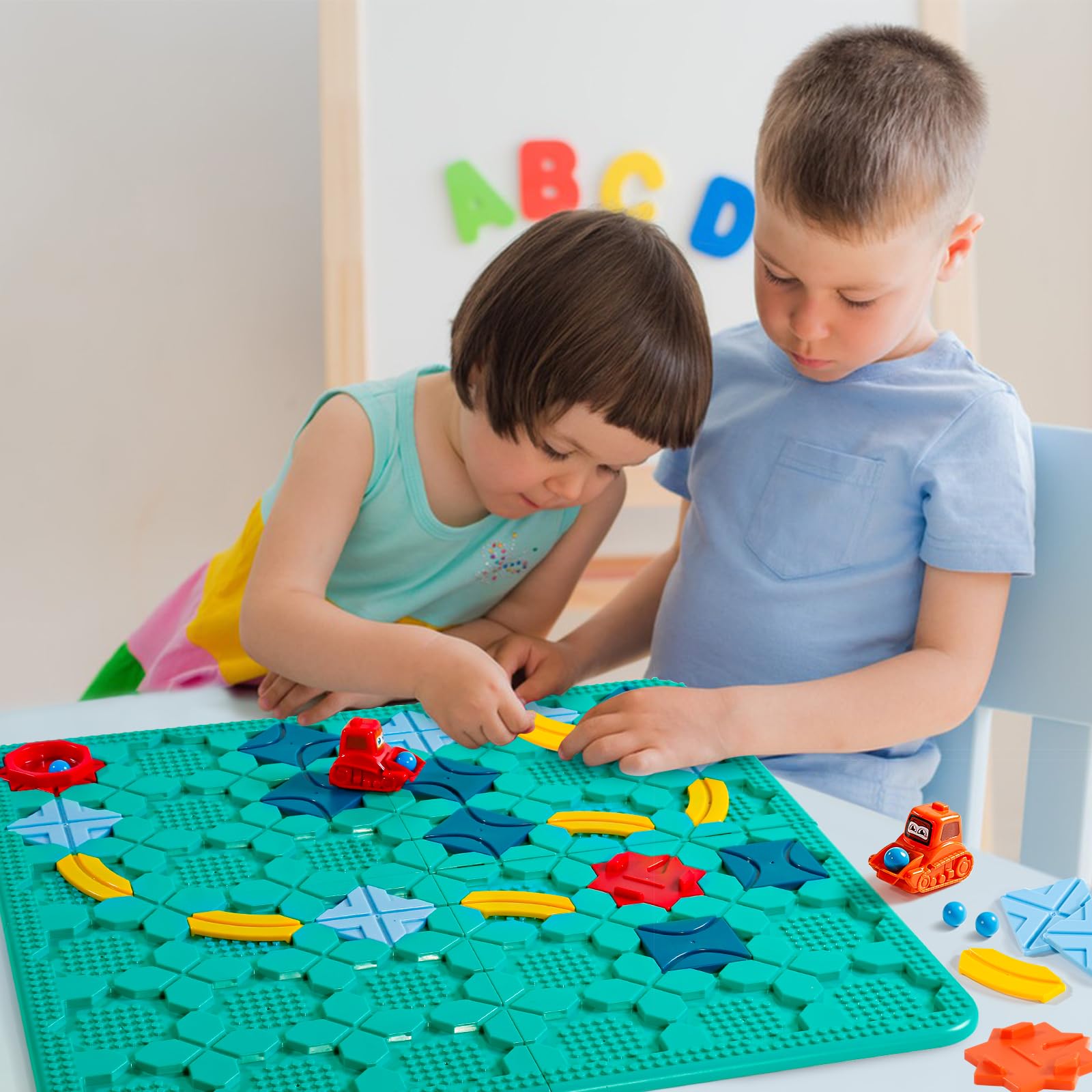 Jouet Enfant 3 Ans Jeux de Société Labyrinthe Jeu de Société Puzzle Enfant 3 Ans Grand Plateau 56x56CM Construction Logiques pour Famille et Multijoueurs avec 206 défis Cadeau Garcon Fille 3 4 5 Ans