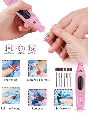 Miniatura 3 de Kit de uñas acrílicas de 42 colores con taladro y luz UV, polvo de uñas acrílico, purpurina y líquido monómero con bolsa de almacenamiento de uñas,