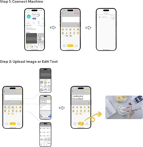 Miniatura 7 de EVEBOT Impresora portátil de comida portátil, mini café con leche, diseño de galleta de macarrón, regalo de Navidad, Bluetooth, 4.2-1 unidad, color