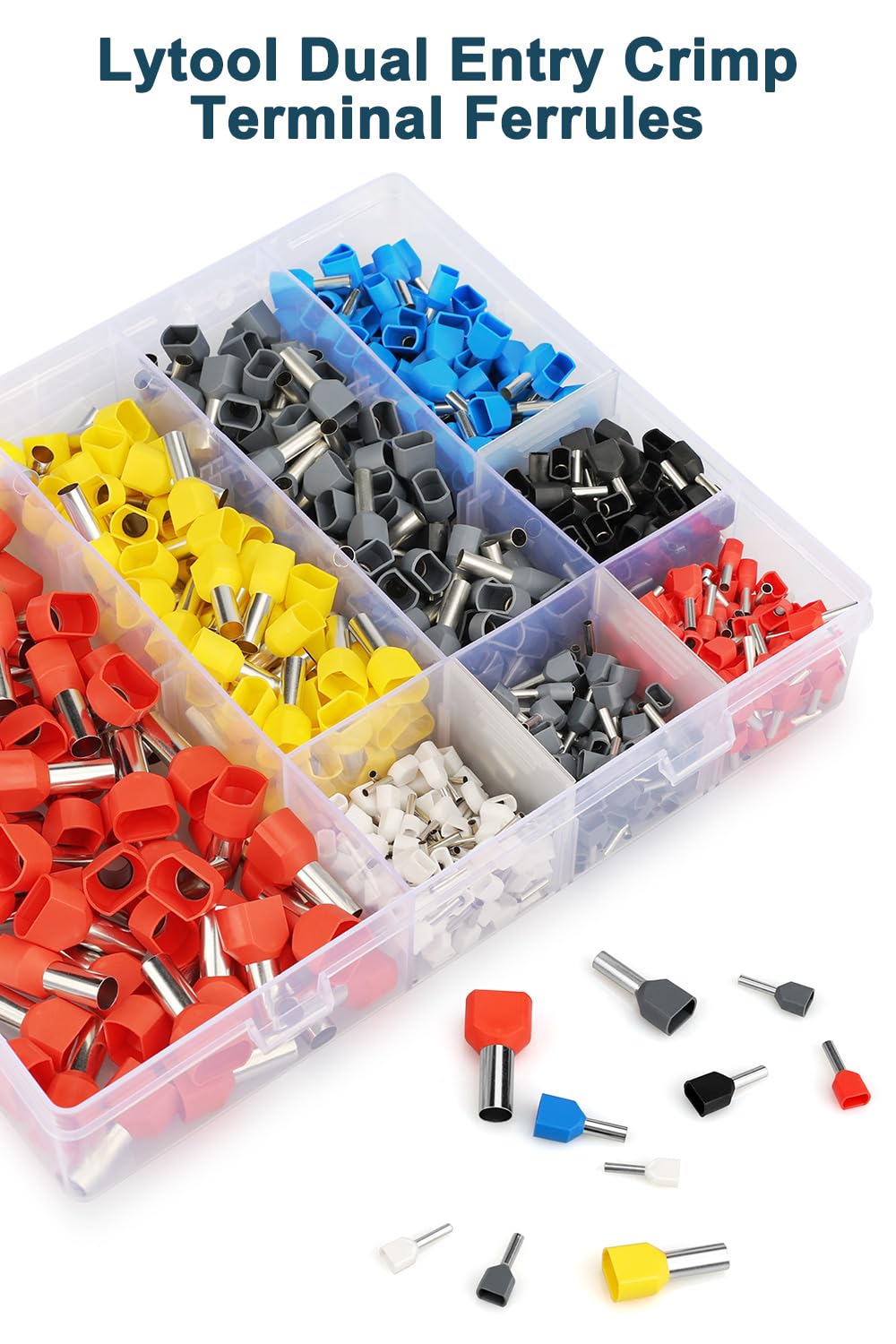 Preciva Lot De 1900 Ebouts De Câble - Pince à Sertir Hexagonale - Pince à Sertir Avec 1900