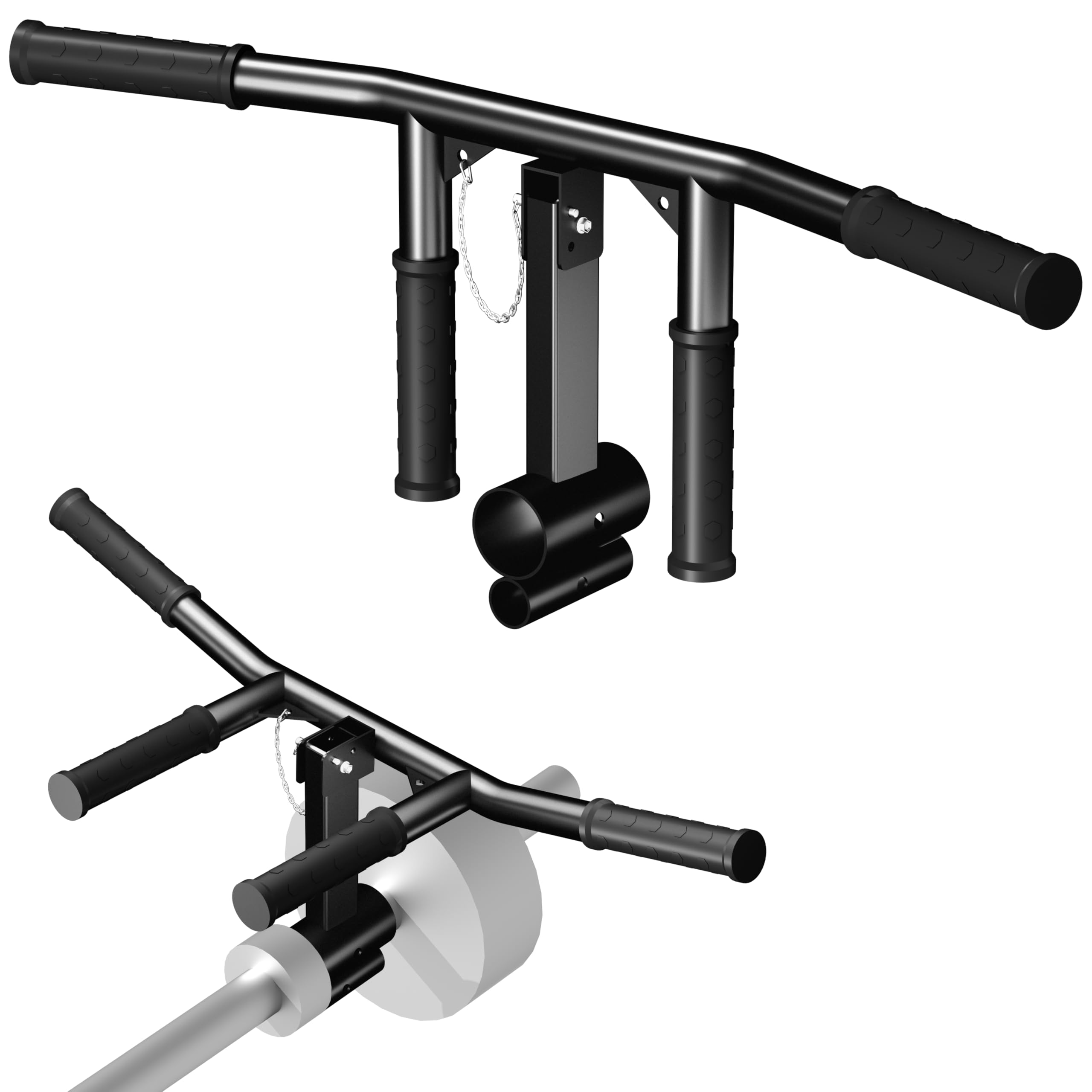 VivaZen T Bar Row Multi-Grip Handle Bar Attachment，T Bar Row Attachment Multi-Grip,for Landmines and 1 or 2 Inch Olympic Barbell Weight Bar Ideal Back