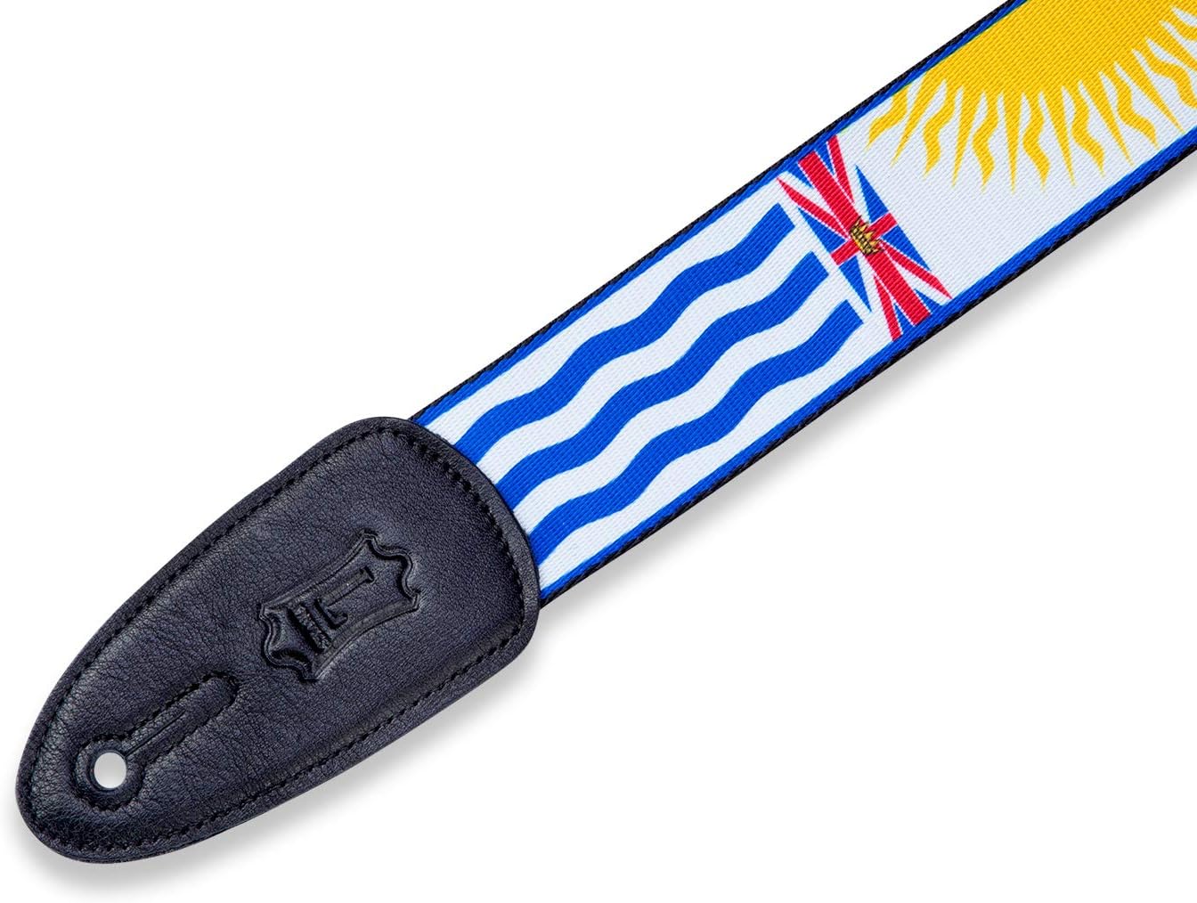 Levy's Leathers 2" Polyester Guitar Strap British Columbia Design; Blue, White, Yellow, and Red (MPPV2-BC)