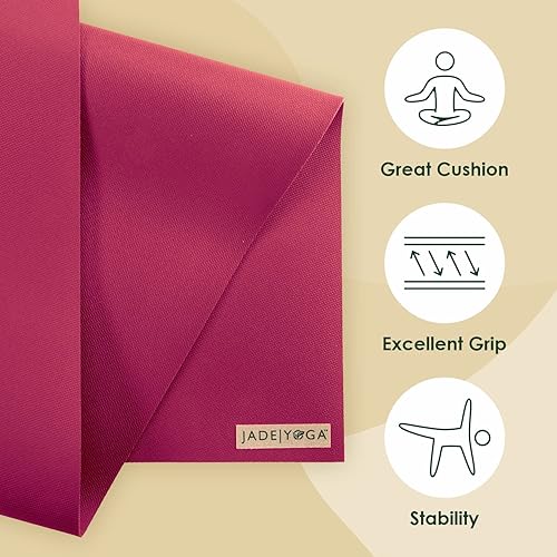 Miniatura 2 de JadeYoga Harmony Yoga Mat, Natural Rubber Home Exercise Mat, Durable & Thick Gym Fitness Mat, Workout Mat For Home, Gym MatStretching Mat, Non-Slip