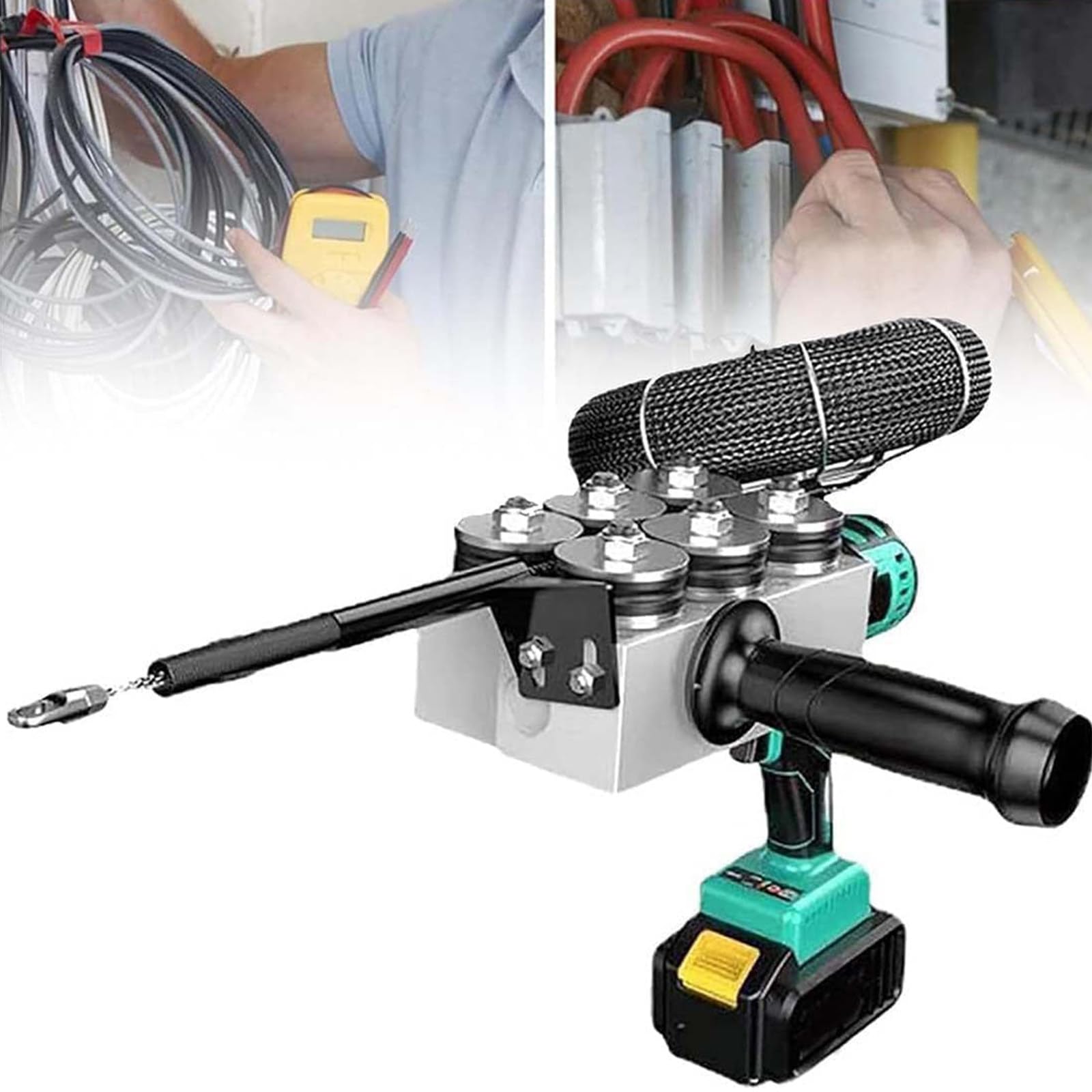 Extractor de cables eléctrico inalámbrico a batería de litio para meter guías en tubos de obra