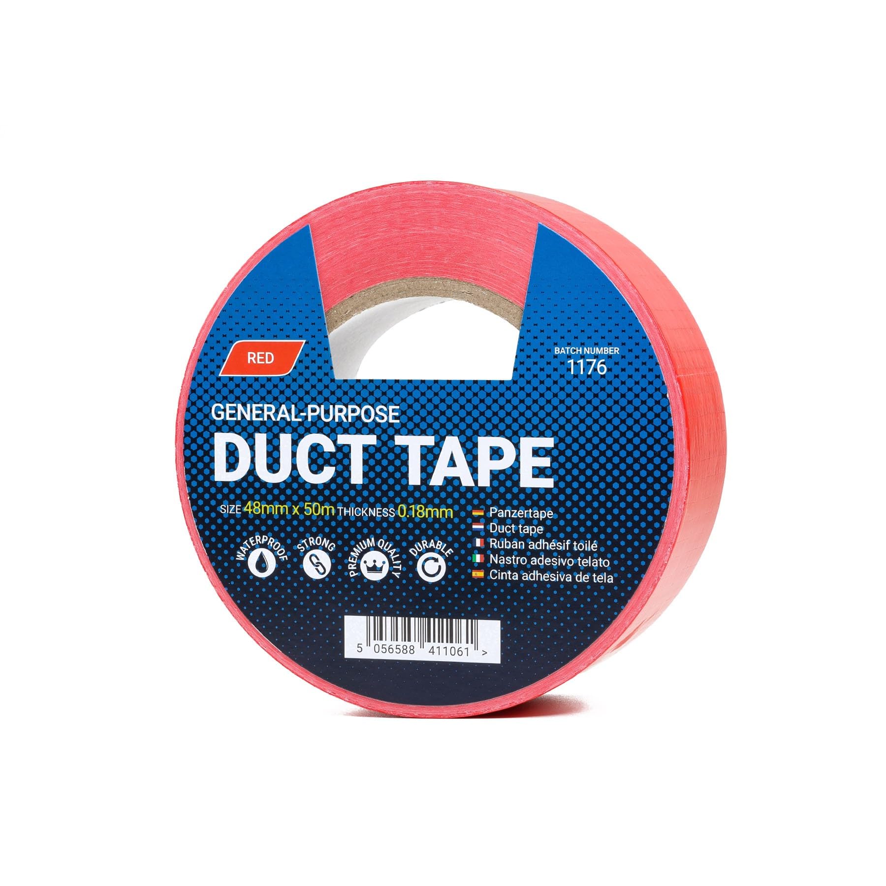 Panzertape Rot, 24 Rollen je 50 mm x 50 m, extra starkes Gewebeband, reißfest und wasserabweisend, von Hand einreißbar, Reparaturband Duct Tape Gaffa