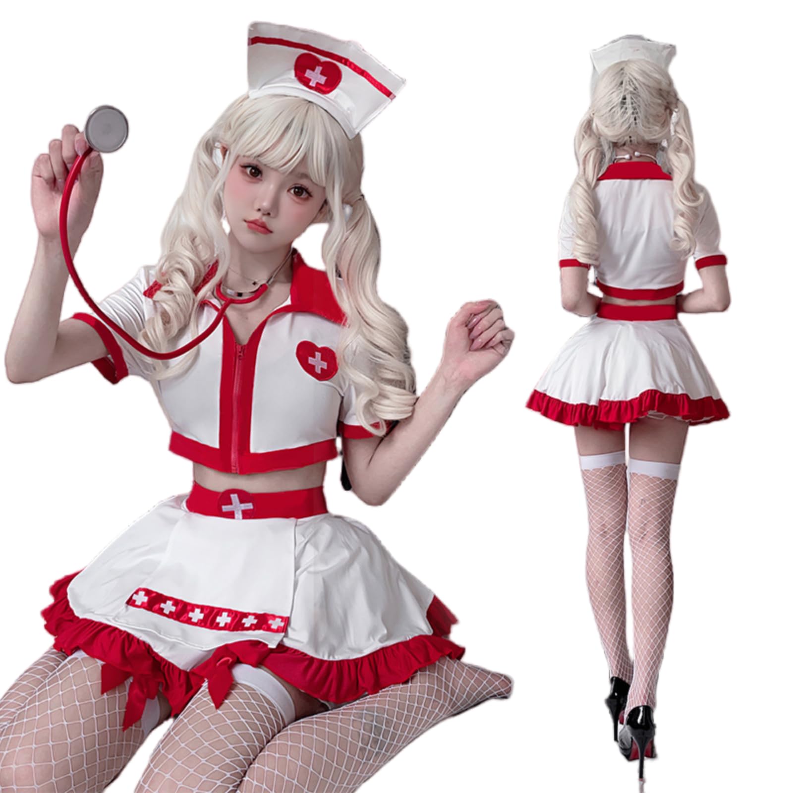 Amazon.co.jp: [JUNDOMECY] ナース服 ハロウィン コスプレ