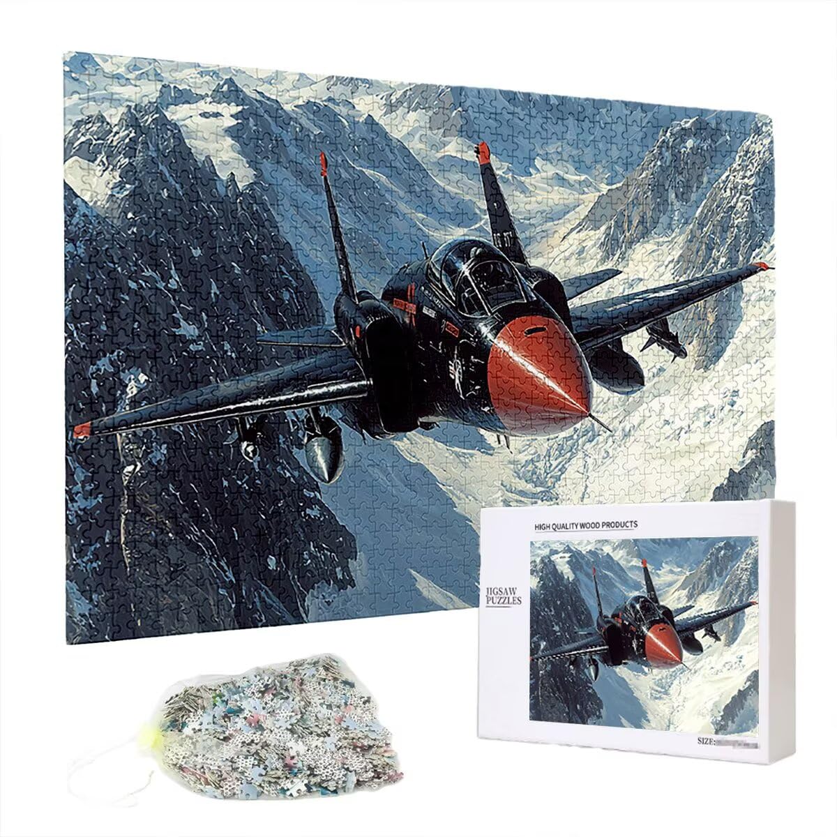 Puzzle 2000 Piezas Avión, Puzzle Invierno con Caja Regalo Adultos, DIY 2000 Piezas Rompecabezas de Madera para Adultos, Rompecabezas Desafiante para Decoración del Hogar y Paredes, Regalo Mujer, G-87
