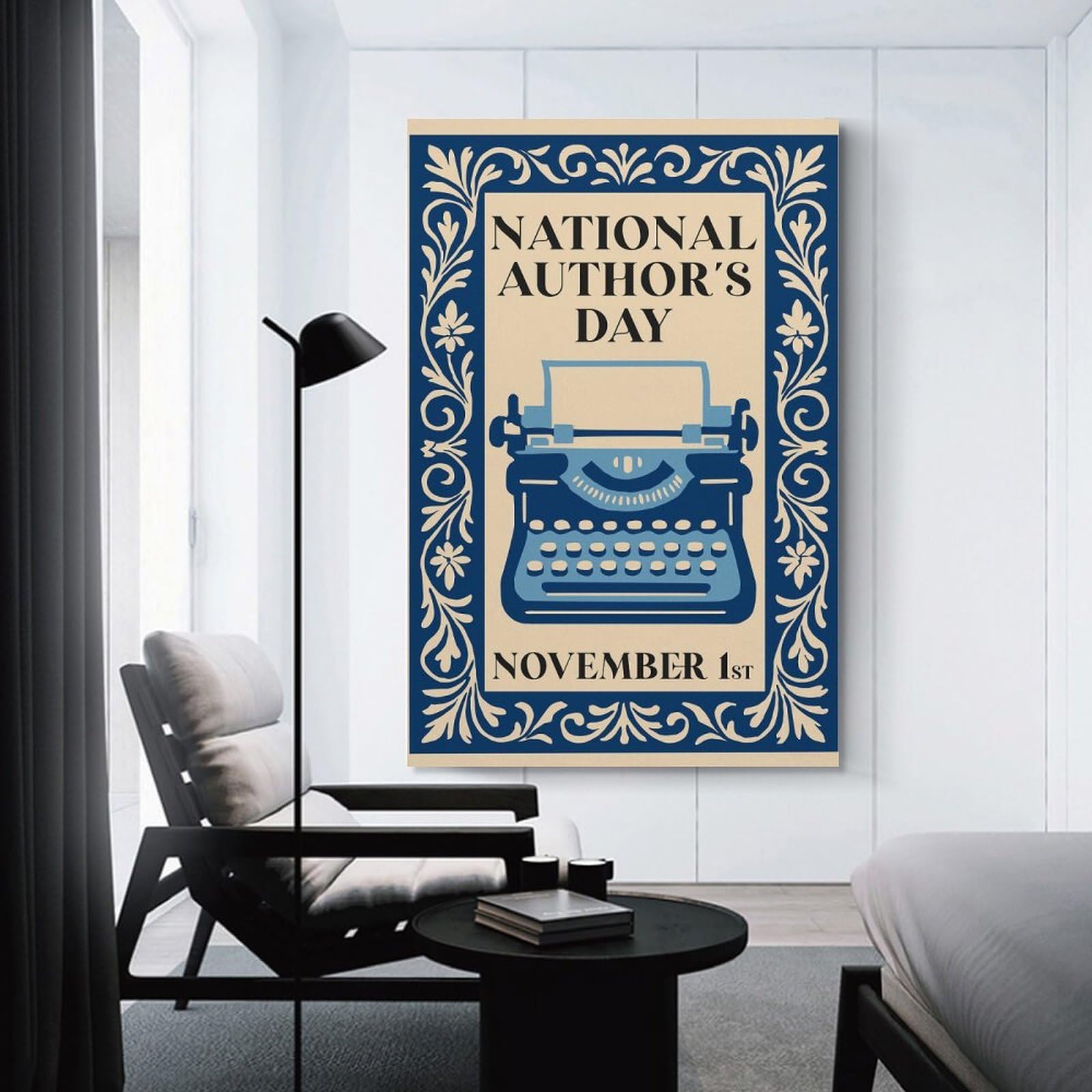 Junmoney National Authors Day Vintage Decorative Wall Artwork, 12x18inch(30x45cm), for Work Areas, Reading Rooms Or Studios, Wall Art That Adds Style to Work Areas
