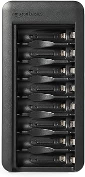 Amazon Basics Rechargeable AA NiMh Batteries with 8-Bay Battery Charger, USB-C Port, No AC Power Adapter, 8 Count (Pack of 1)
